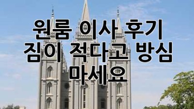 원룸 이사 후기: 짐이 적다고 방심 마세요!